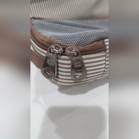 Elegant Striped Baby Bag - Cream and Brown NWOT - Picture 13 of 15